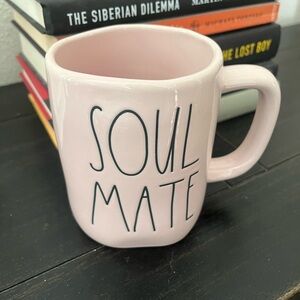Rae Dunn Charming Pink Ceramic Mug with Soul‎ Mate Design